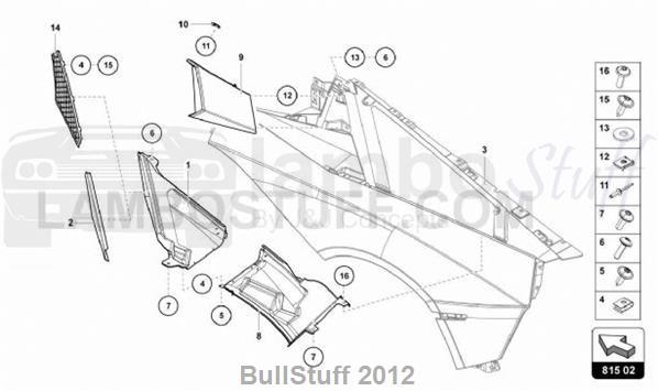 2021 Lamborghini AVENTADOR SVJ ROADSTER AUSTRALIA AIR INTAKE TRIM PLATE (815.02.00)